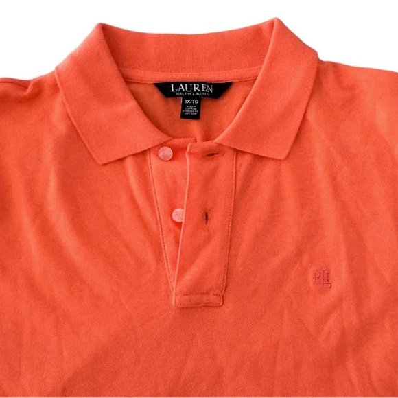NWOT Lauren Ralph Lauren Woman Size 1X Apricot Piqué Polo Shirt Cotton-Elastane - Picture 5 of 8